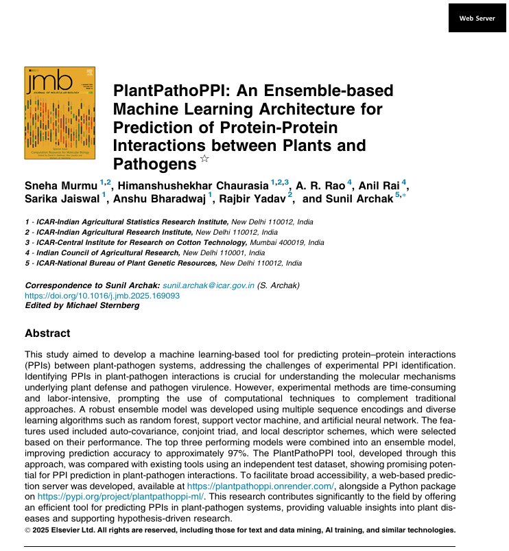 PlantPathoPPI: An Ensemble-based Machine Learning Architecture for Prediction of Protein-Protein Interactions between Plants and Pathogens