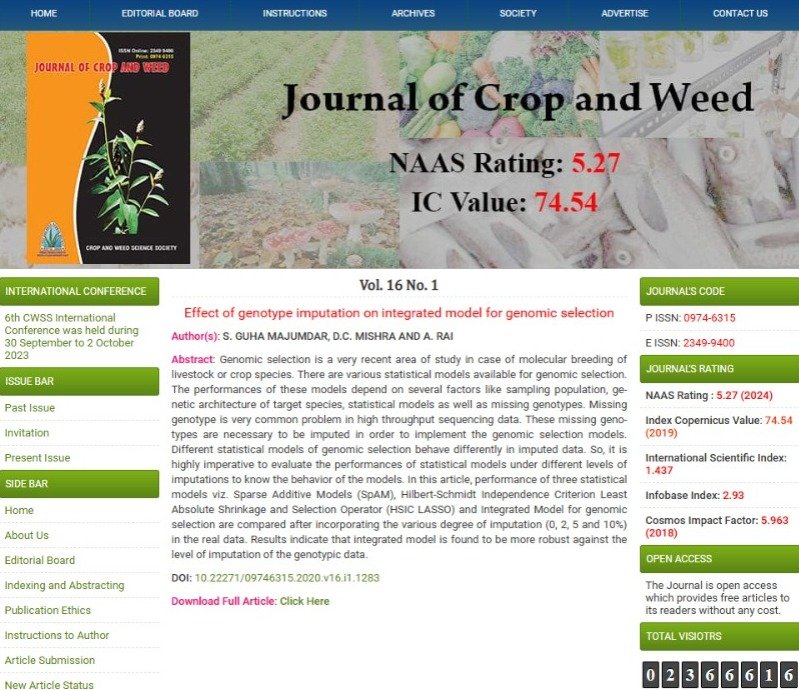 Effect of genotype imputation on integrated model for genomic selection.