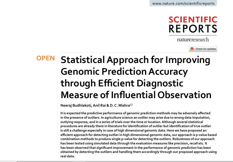 Statistical Approach for improving Genomic prediction Accuracy through Efficient Diagnostic Measure of Influential Observation.