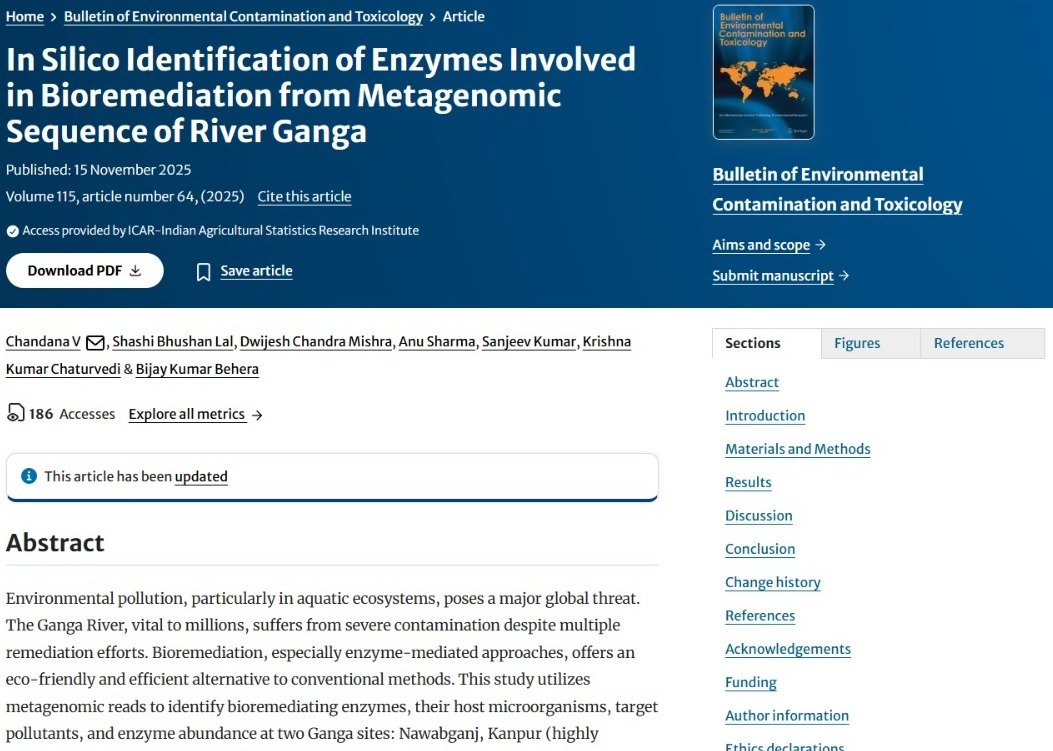In Silico Identification of Enzymes Involved in Bioremediation from Metagenomic Sequence of River Ganga.