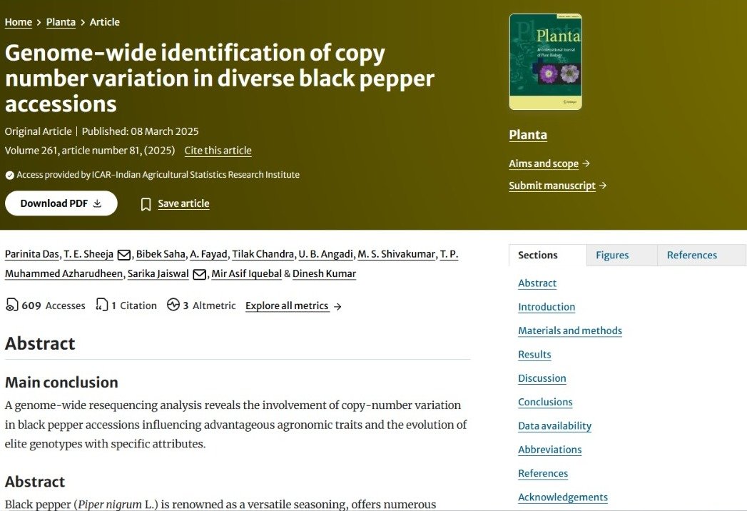 Genome-wide identification of copy number variation in black pepper and development of its atlas.