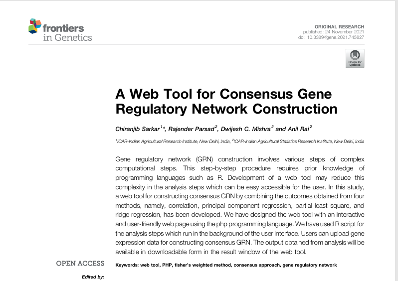 A Web Tool for Consensus Gene Regulatory Network Construction.