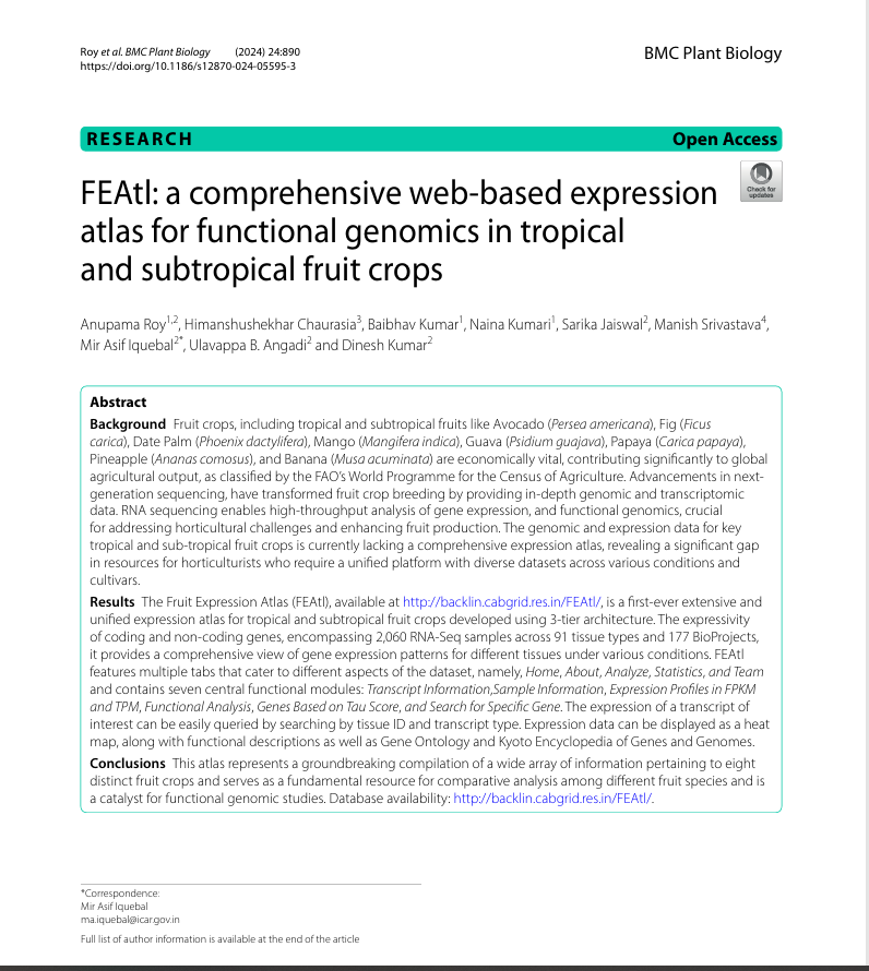 FEAtl: a comprehensive web-based expression atlas for functional genomics in tropical and subtropical fruit crops.